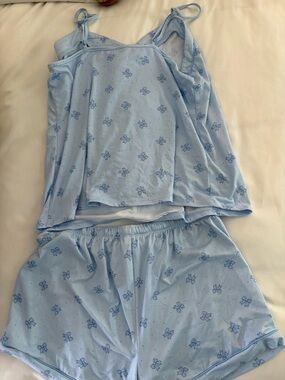 Light Blue Floral Cami & Short Sleep Set